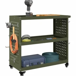 vidaXL Accesorios De Bricolaje-Carro de herramientas con estante 75 x 35 x 73 cm