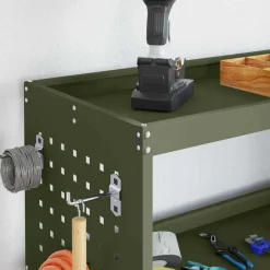 vidaXL Accesorios De Bricolaje-Carro de herramientas con estante 75 x 35 x 73 cm