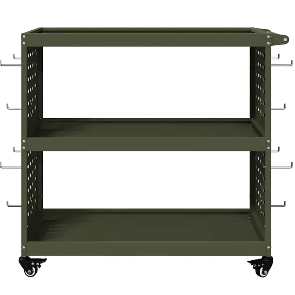vidaXL Accesorios De Bricolaje-Carro de herramientas con estante 75 x 35 x 73 cm