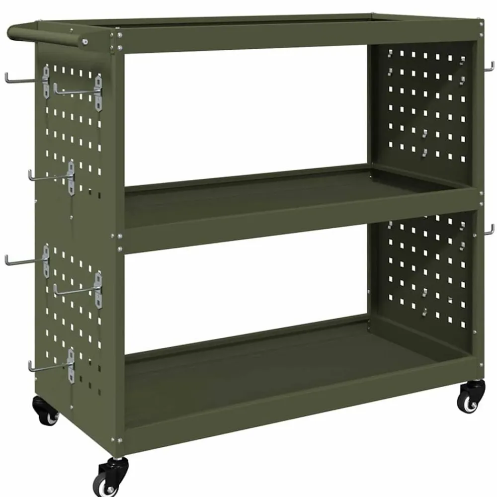 vidaXL Accesorios De Bricolaje-Carro de herramientas con estante 75 x 35 x 73 cm