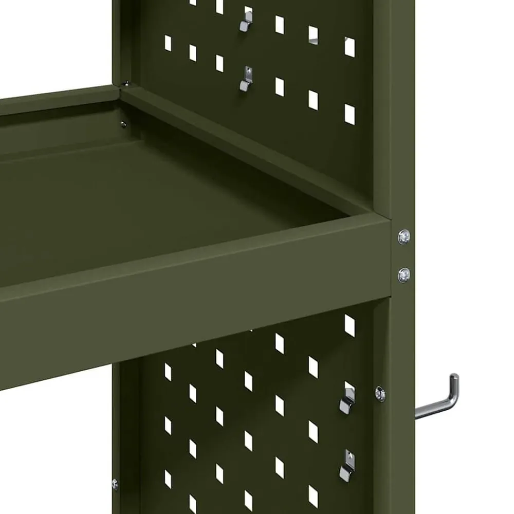 vidaXL Accesorios De Bricolaje-Carro de herramientas con estante 65 x 35 x 111 cm