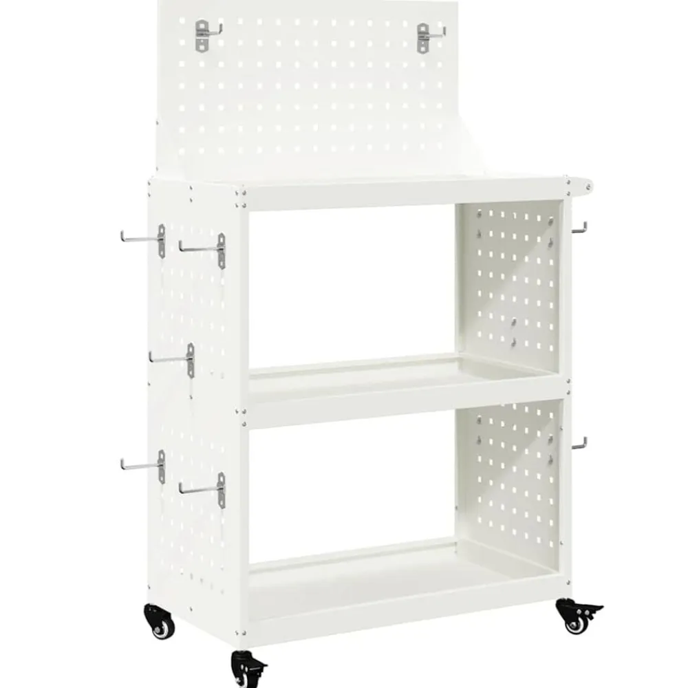 vidaXL Carro de herramientas 65 x 35 x 111 cm Acero laminado en frío White Hot