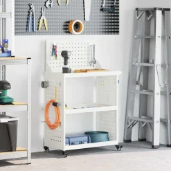 vidaXL Carro de herramientas 65 x 35 x 111 cm Acero laminado en frío White Hot