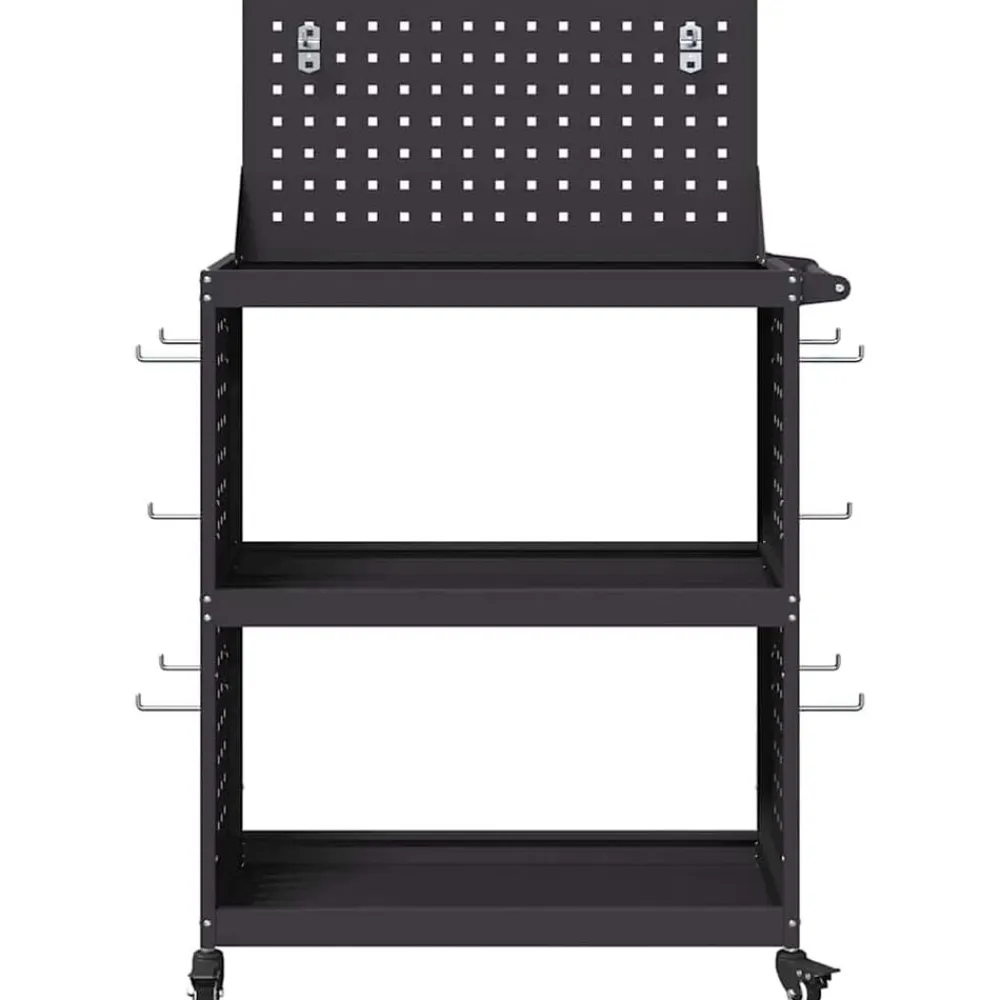 vidaXL Accesorios De Bricolaje-Carro de herramientas con estante 65 x 35 x 111 cm