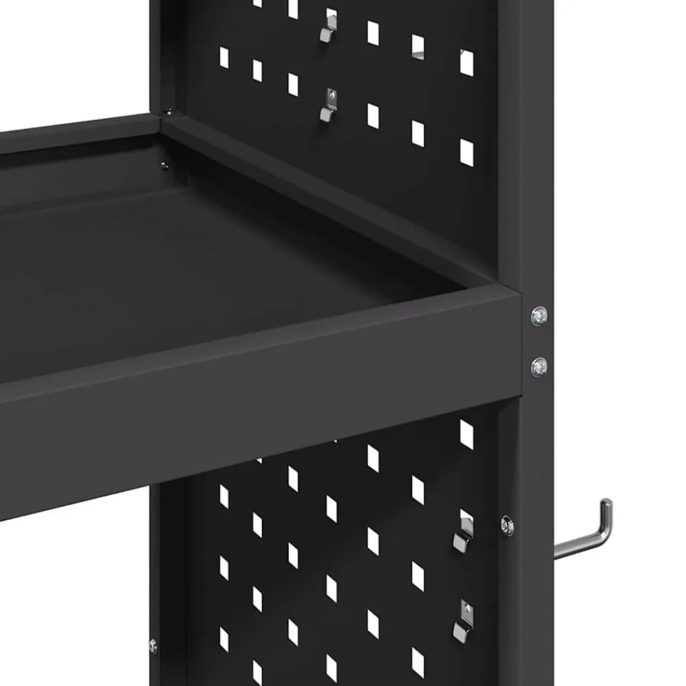 vidaXL Accesorios De Bricolaje-Carro de herramientas con estante 65 x 35 x 111 cm