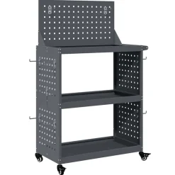 vidaXL Carro de herramientas con estante 65 x 35 x 111 cm Antracita