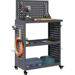 vidaXL Carro de herramientas con estante 65 x 35 x 111 cm Antracita