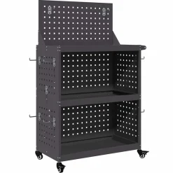 vidaXL Accesorios De Bricolaje-Carro de herramientas con estante 65 x 35 x 111 cm