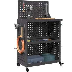vidaXL Accesorios De Bricolaje-Carro de herramientas con estante 65 x 35 x 111 cm