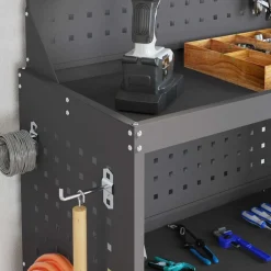 vidaXL Accesorios De Bricolaje-Carro de herramientas con estante 65 x 35 x 111 cm