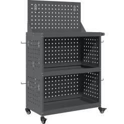 vidaXL Accesorios De Bricolaje-Carro de herramientas con estante 65 x 35 x 111 cm