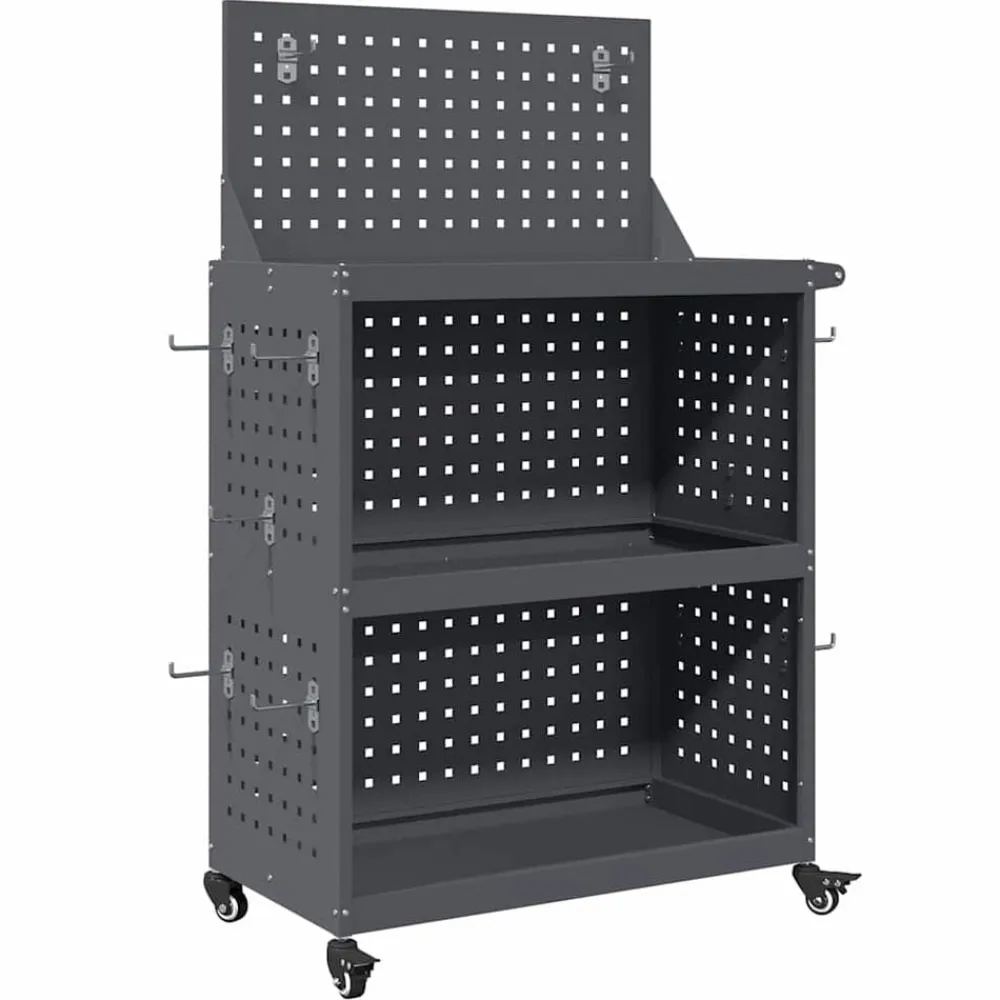 vidaXL Accesorios De Bricolaje-Carro de herramientas con estante 65 x 35 x 111 cm