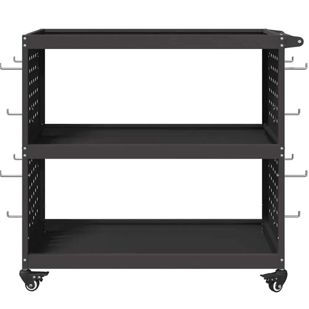 vidaXL Carro de herramientas con estante 75 x 35 x 73 cm Negro New