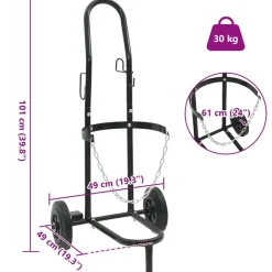 vidaXL Carro de Mano Negro y rojo 49 x 49 x 101 cm Acero Hot