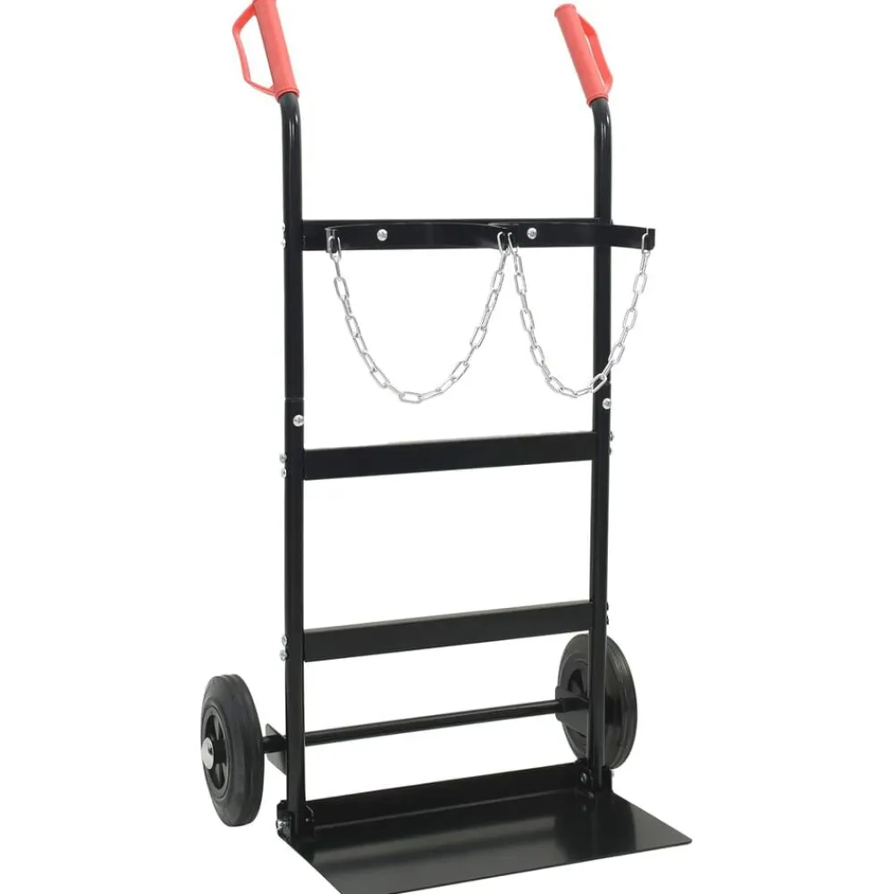 vidaXL Carro de Mano Negro y rojo 63 x 43,5 x 110 cm Acero Best