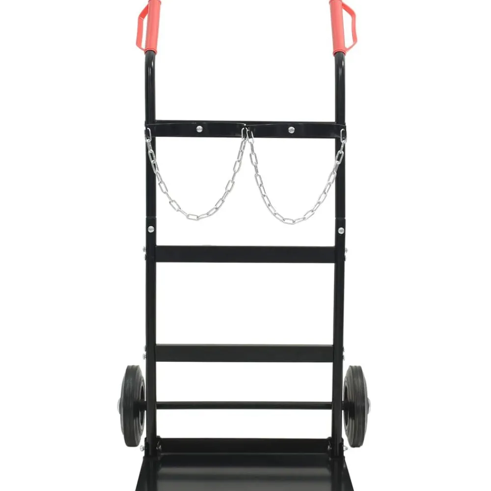 vidaXL Carro de Mano Negro y rojo 63 x 43,5 x 110 cm Acero Best
