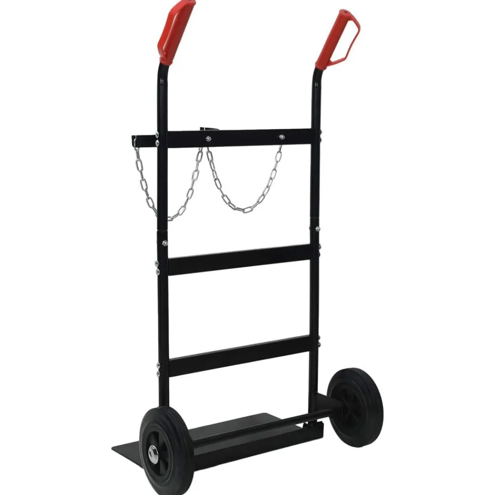 vidaXL Carro de Mano Negro y rojo 63 x 43,5 x 110 cm Acero Best