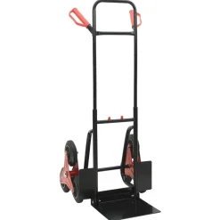 vidaXL Carro de Mano Negro y rojo 64,5 x 49,5 x 114 cm Acero