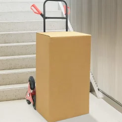 vidaXL Carro de Mano Negro y rojo 64,5 x 49,5 x 114 cm Acero