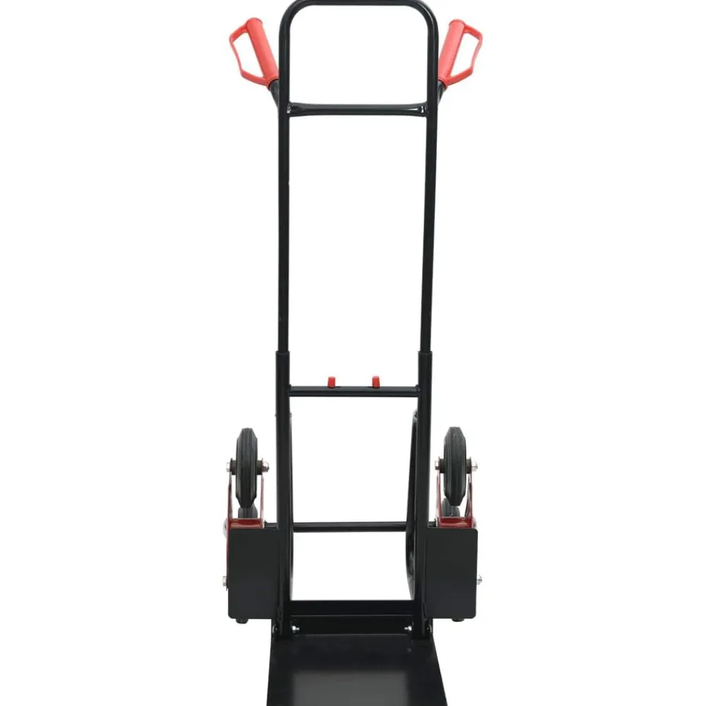 vidaXL Carro de Mano Negro y rojo 64,5 x 49,5 x 114 cm Acero