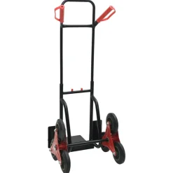vidaXL Carro de Mano Negro y rojo 64,5 x 49,5 x 114 cm Acero