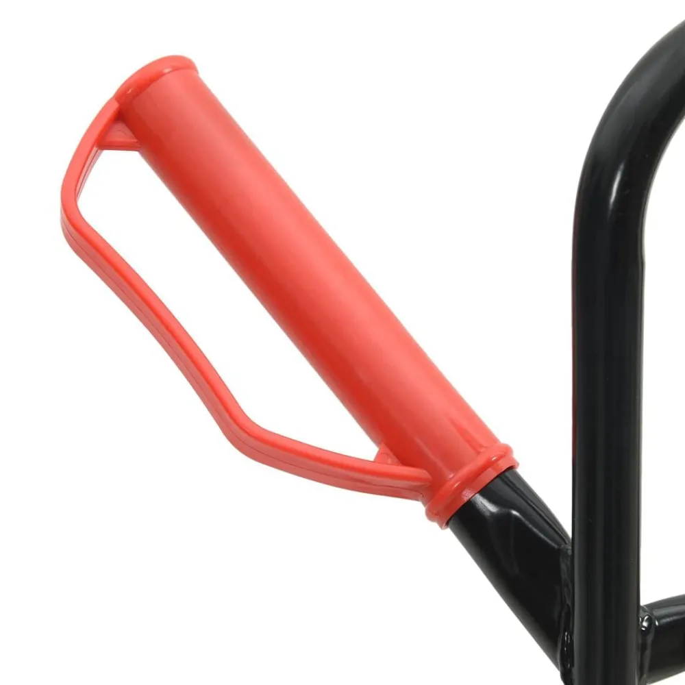 vidaXL Carro de Mano Negro y rojo 64,5 x 49,5 x 114 cm Acero