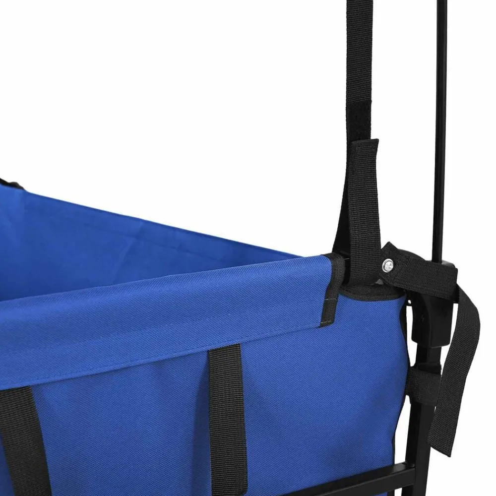 vidaXL Herramientas-Carro de Mano Plegable Negro 105 x 56.5 x 116 cm Tela Oxford