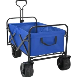 vidaXL Carro de Mano Plegable 89 x 63 x 96 cm Acero y Tela Oxford Azul Hot