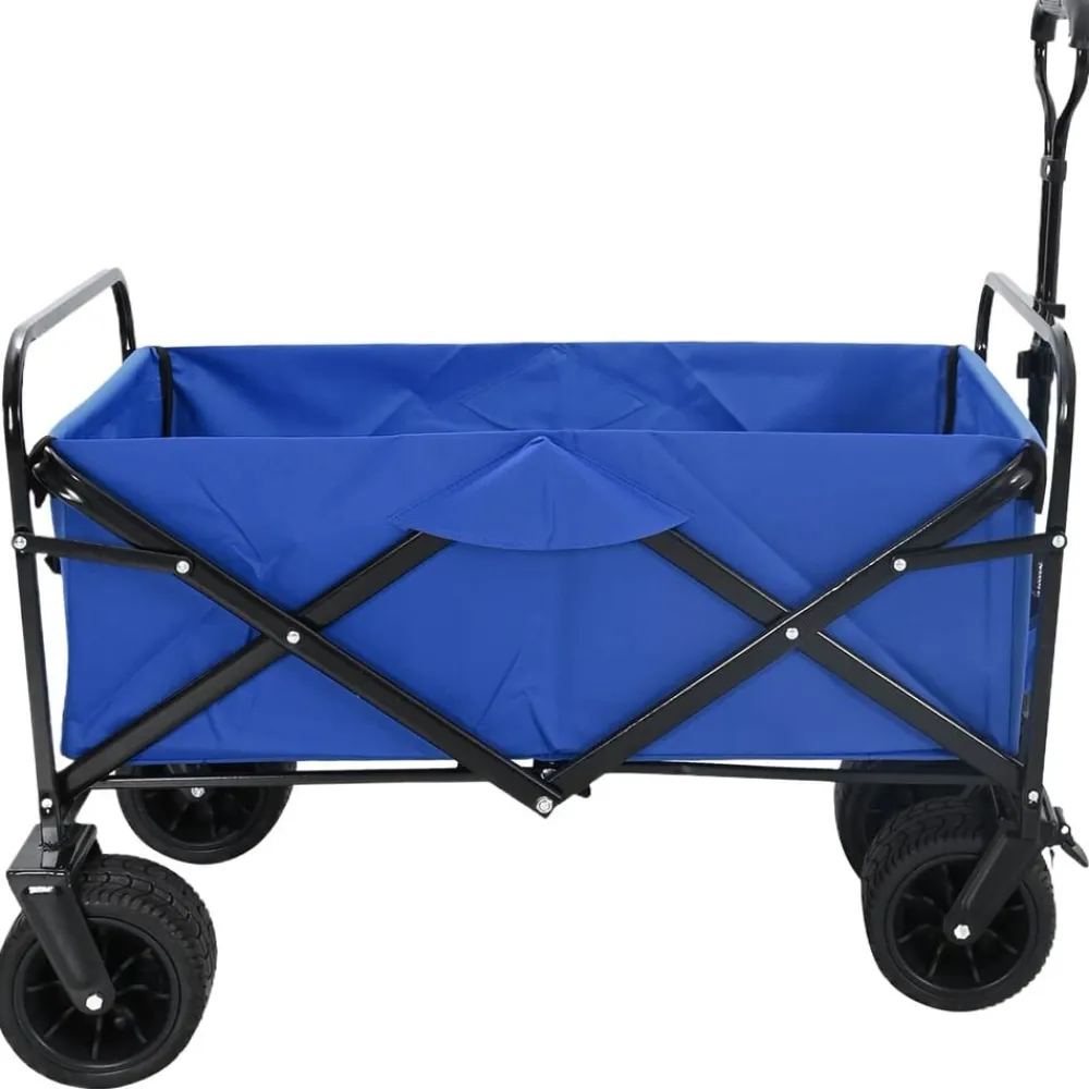 vidaXL Carro de Mano Plegable 89 x 63 x 96 cm Acero y Tela Oxford Azul Hot