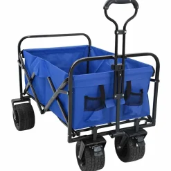 vidaXL Carro de Mano Plegable 89 x 63 x 96 cm Acero y Tela Oxford Azul Hot