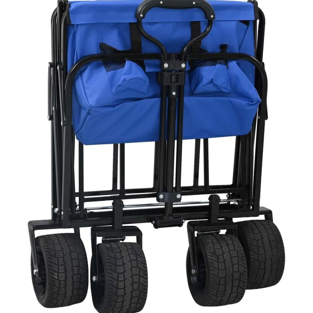 vidaXL Carro de Mano Plegable 89 x 63 x 96 cm Acero y Tela Oxford Azul Hot