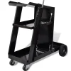 vidaXL Herramientas-Carro de soldadura negro con 3 estantes organizador de taller