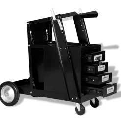 vidaXL Carro de soldar con 4 cajones negro Clearance