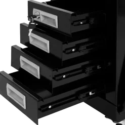 vidaXL Carro de soldar con 4 cajones negro Clearance