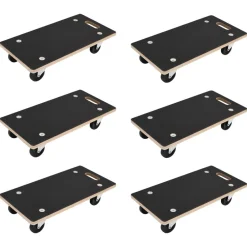 vidaXL Manipulación De Materiales-Carro de Transporte 6 pcs Gris Madera contrachapada