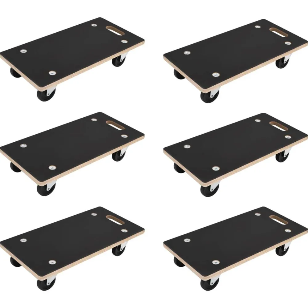 vidaXL Manipulación De Materiales-Carro de Transporte 6 pcs Gris Madera contrachapada