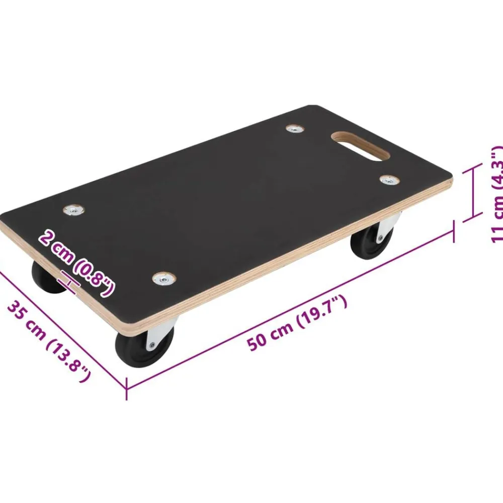 vidaXL Manipulación De Materiales-Carro de Transporte 6 pcs Gris Madera contrachapada