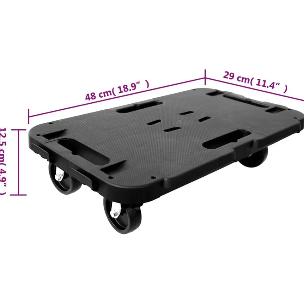 vidaXL Carro de transporte polipropileno negro 300 kg Best