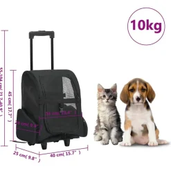 vidaXL Productos Para Mascotas-Carro plegable para mascotas multiusos