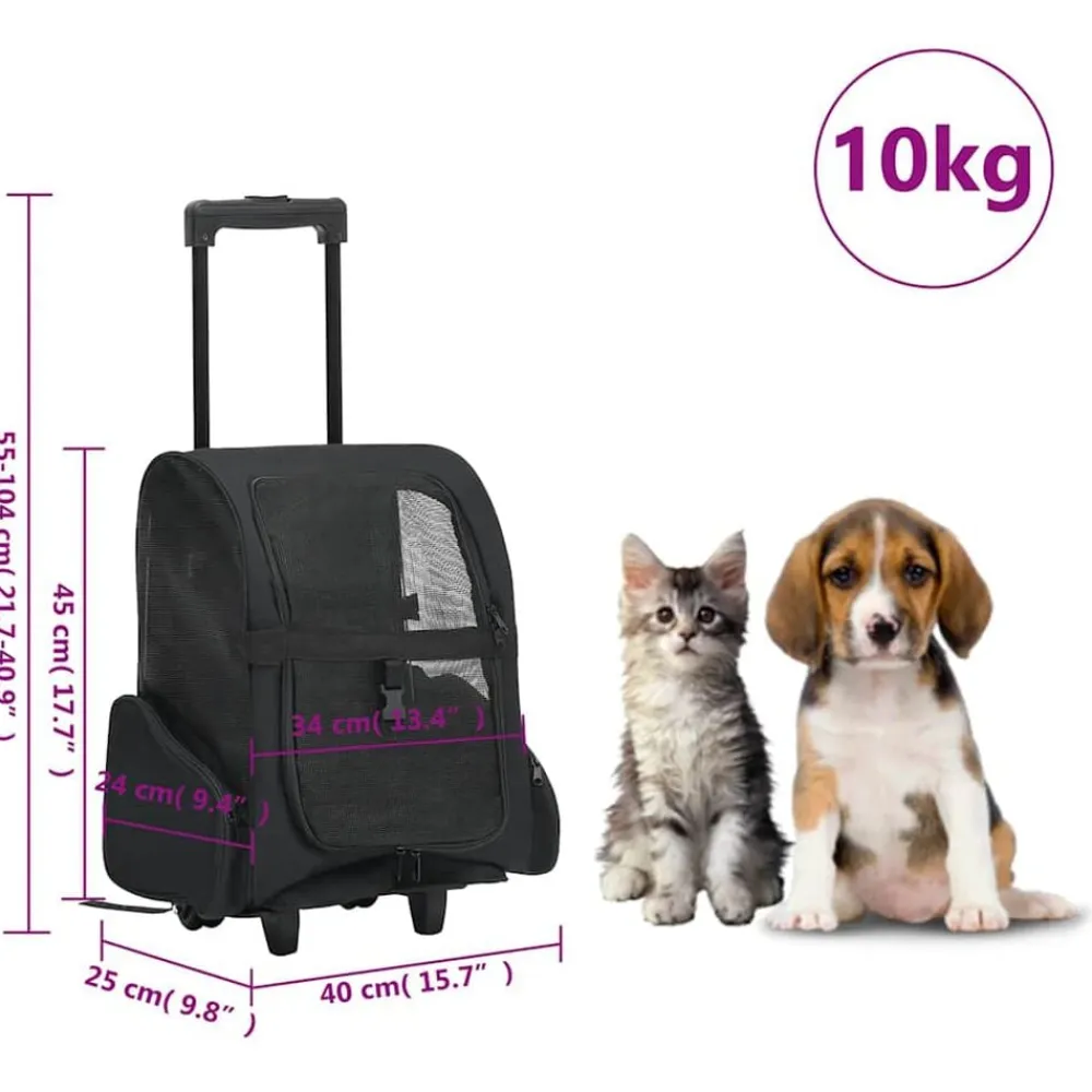 vidaXL Productos Para Mascotas-Carro plegable para mascotas multiusos