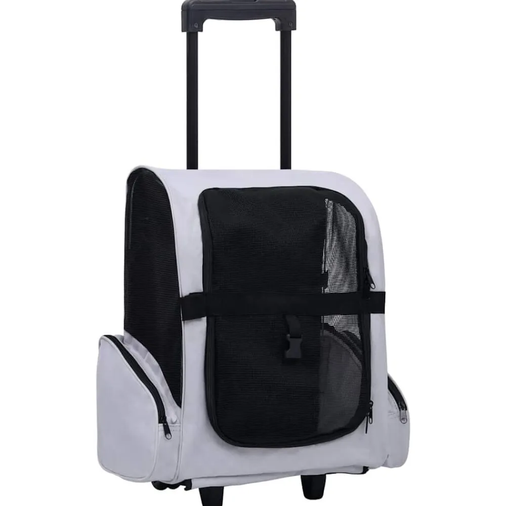 vidaXL Carro plegable para mascotas multiusos Gris Discount