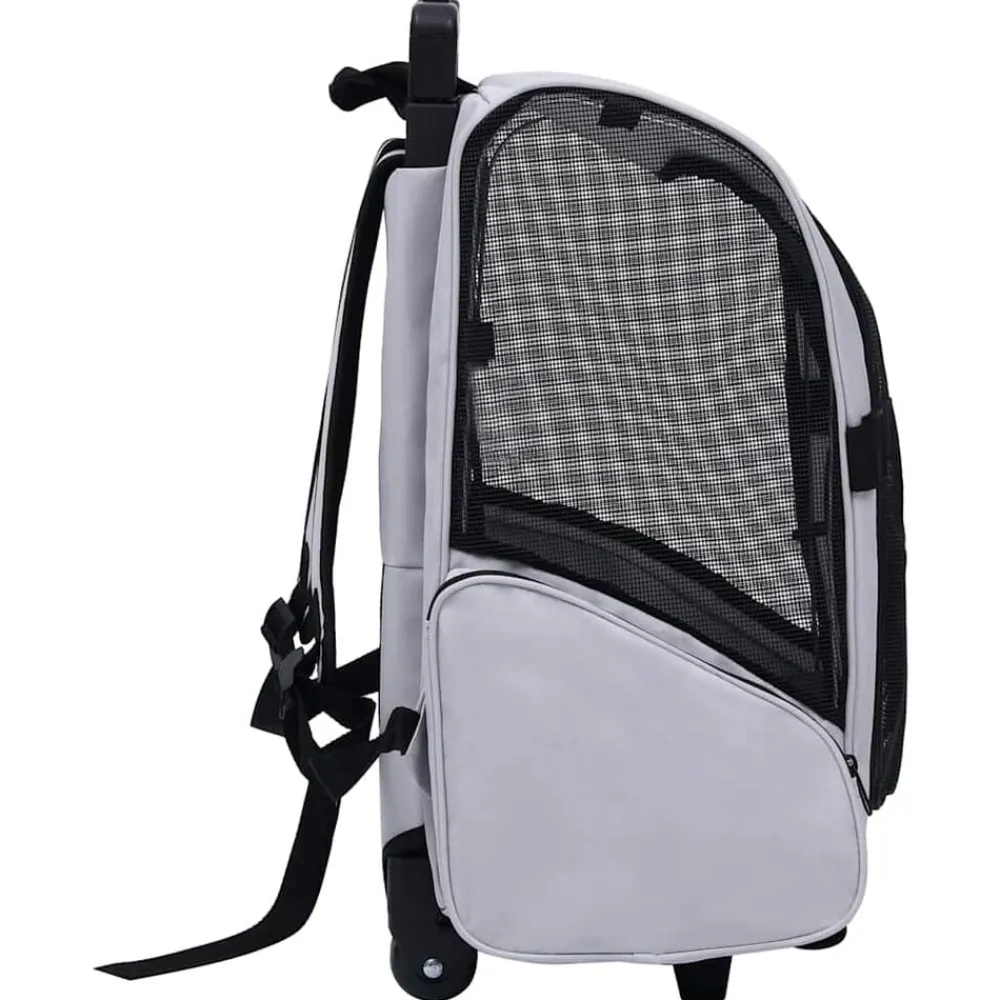 vidaXL Carro plegable para mascotas multiusos Gris Discount