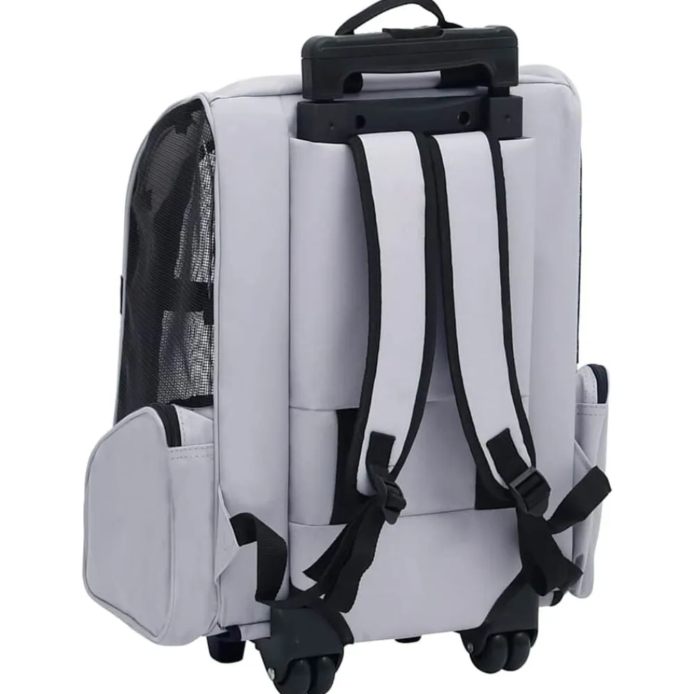 vidaXL Carro plegable para mascotas multiusos Gris Discount