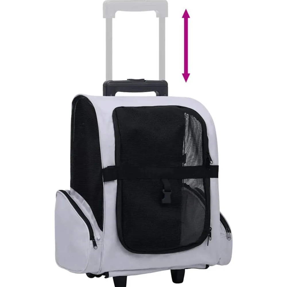 vidaXL Carro plegable para mascotas multiusos Gris Discount