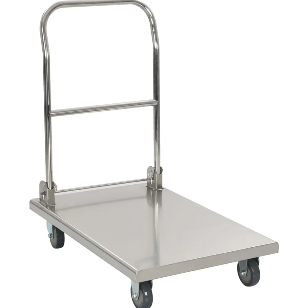 vidaXL Carro portaequipajes acero inoxidable plateado 82x53x86 cm Best