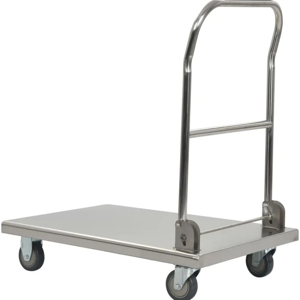 vidaXL Carro portaequipajes acero inoxidable plateado 82x53x86 cm Best
