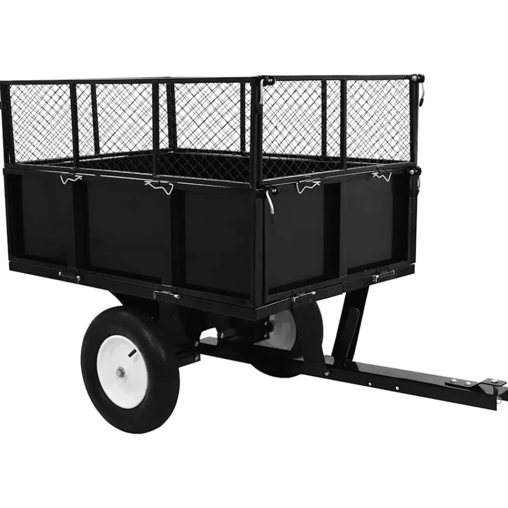 vidaXL Jardín-Carro remolque inclinable de cortacésped carga de 300 kg