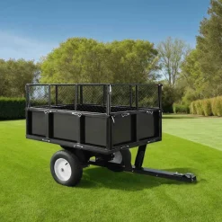 vidaXL Jardín-Carro remolque inclinable de cortacésped carga de 300 kg