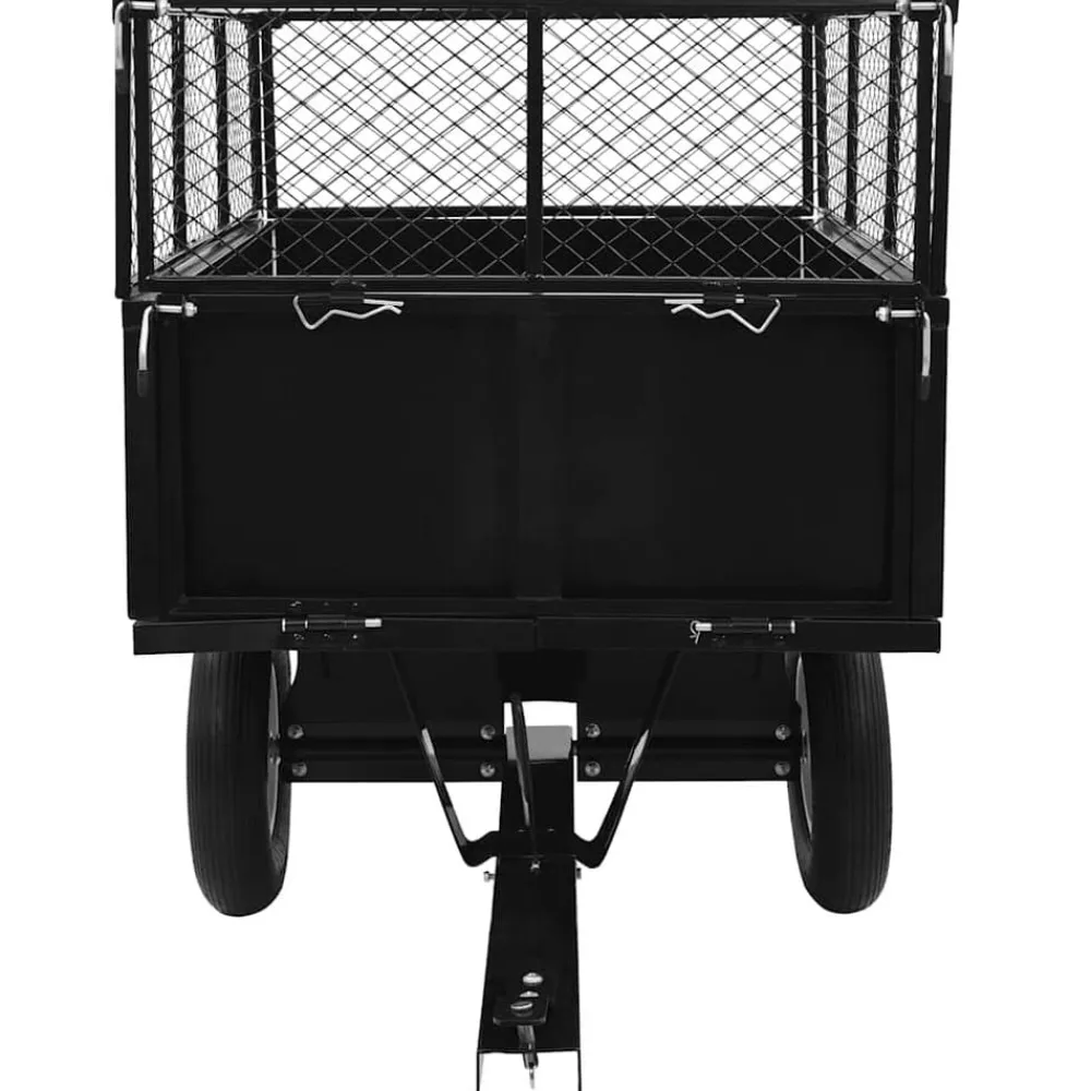 vidaXL Jardín-Carro remolque inclinable de cortacésped carga de 300 kg