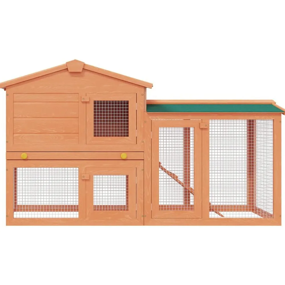 vidaXL Casa de animales grande jaula conejera de madera Marrón y verde New